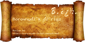 Borovnyák Írisz névjegykártya